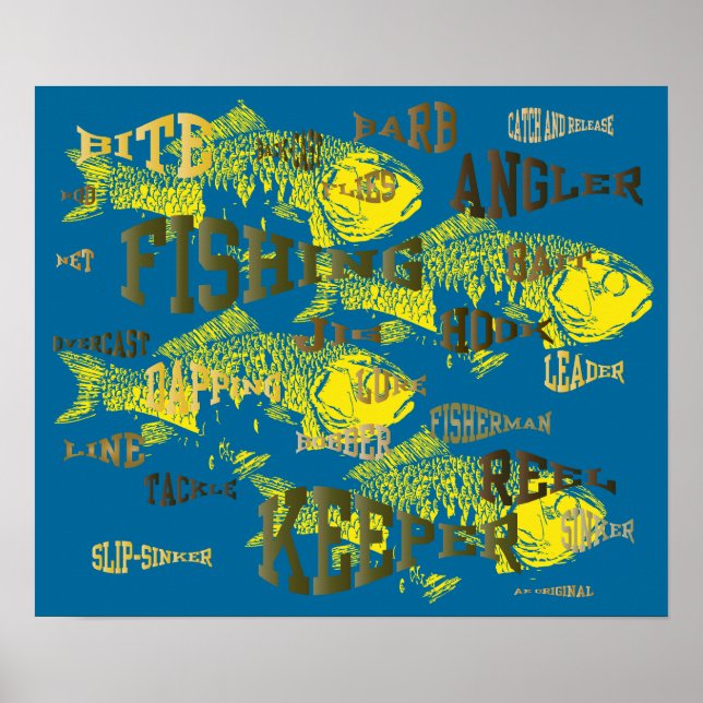 fishing words artwork poster (Front)