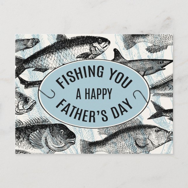 Fishing You A Happy Father's Day Postcard (Front)