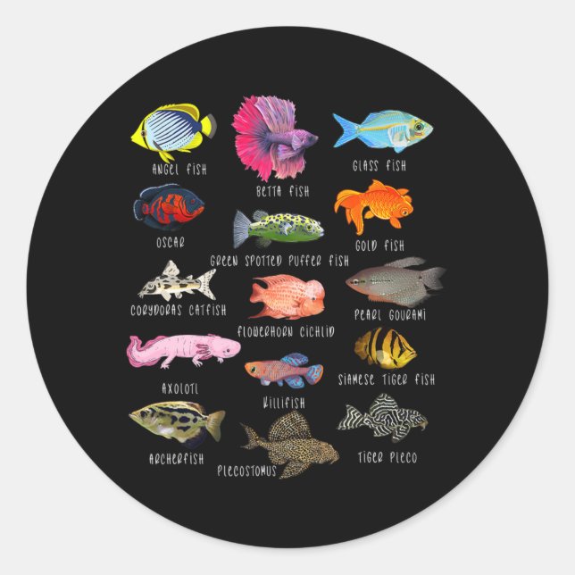 Fishkeeping Fish Species Biology Types Of Classic Round Sticker (Front)