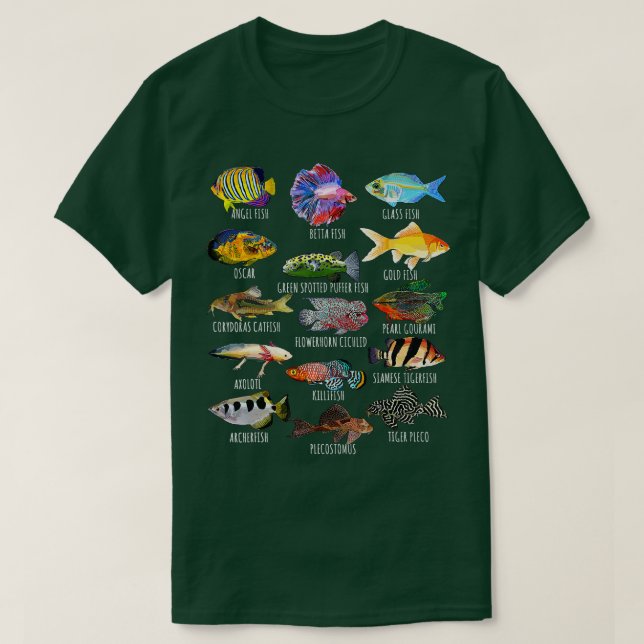 Fishkeeping Fish Species Biology ypes Of Aquarium  T-Shirt (Design Front)