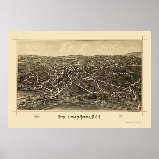 Fishkill, NY Panoramic Map - 1886 Poster (Front)