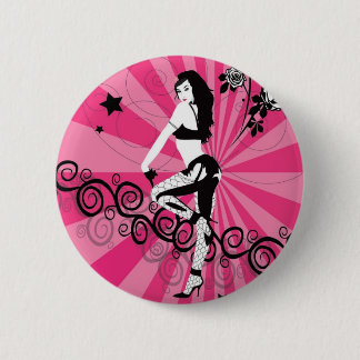 Fishnets and Hot Pink 6 Cm Round Badge