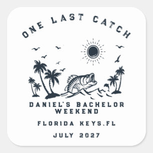 FishThemed Fishing Weekend Trip Bachelor Party  Square Sticker