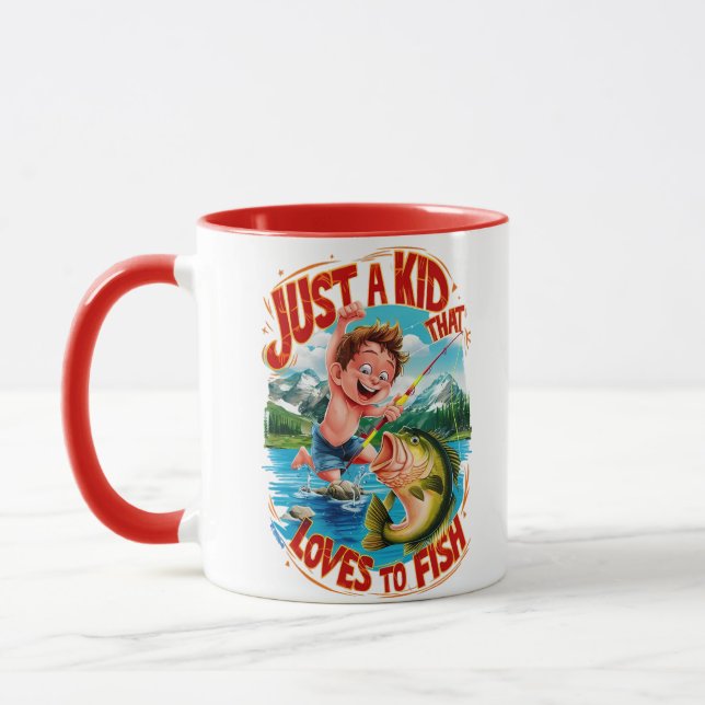 Fishy Adventure: Just a Kid That Loves To Fish Mug (Left)