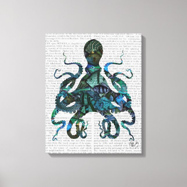 Fishy Blue Octopus Canvas Print (Front)