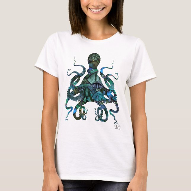 Fishy Blue Octopus T-Shirt (Front)
