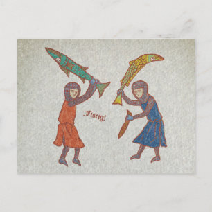 Fishy Fight Holiday Postcard