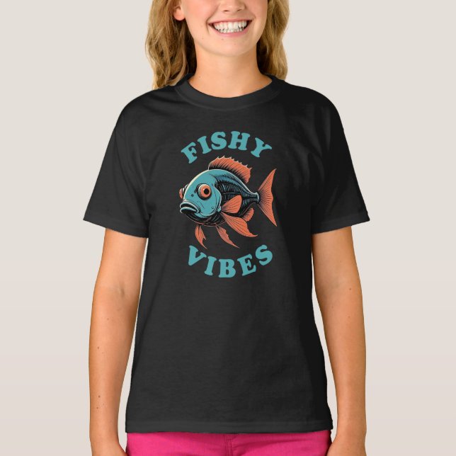 Fishy Vibes - Funny Fish T-Shirt (Front)