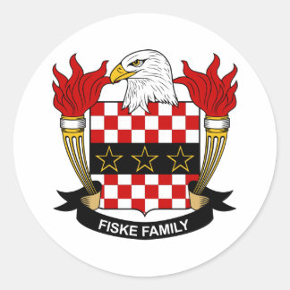 Fiske Family Crest Classic Round Sticker