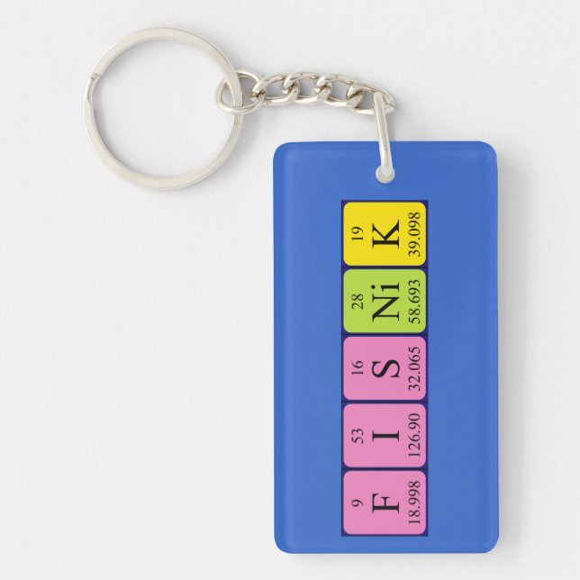 Fisnik periodic table name keyring (Front)