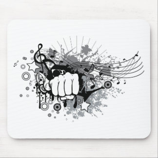 Fist and music on mouse pad