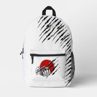Fist Brass Knuckles Red Circle Claw Marks Backpack