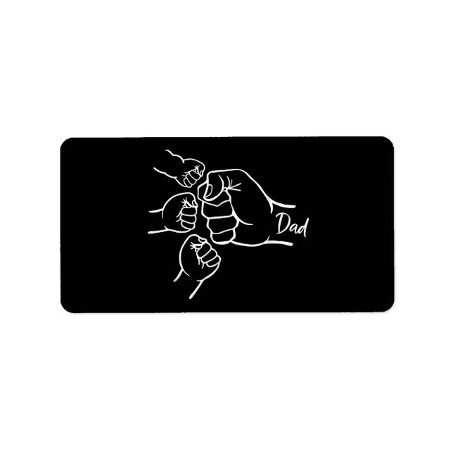 Fist Bump Dad Of Three Father Of 3 Daddy Happy Fat Label (Front)