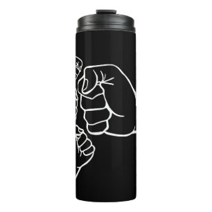 Fist Bump Dad Of Three Father Of 3 Daddy Happy Fat Thermal Tumbler