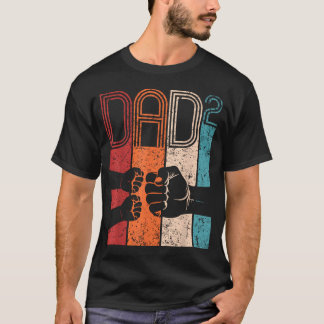 Fist Bump Dad Squared Retro Father Of Two Fathers T-Shirt
