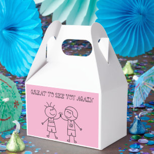 fist bump happy birthday party favour box pink