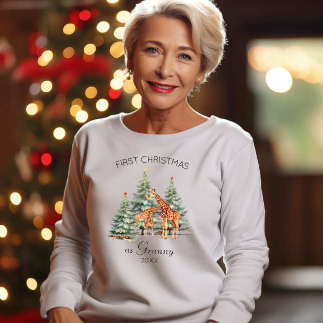 Fist Christmas as Granny Year Cute Giraffe Family  Sweatshirt (Creator Uploaded)