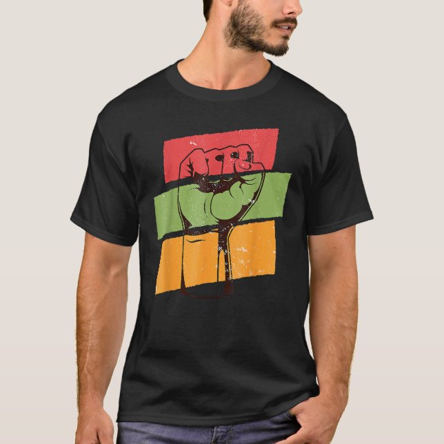 Fist Hand Black History Month Afro African Pride M T-Shirt (Front)