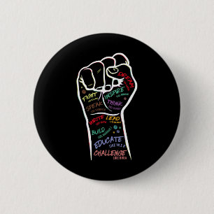 Fist Hand Black Lives Problem Black History Month  6 Cm Round Badge