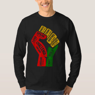 Fist Hand Inspiring Black Leaders Power Black Hist T-Shirt