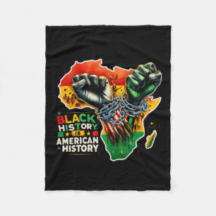 Fist Hands Black History Black History Is American Fleece Blanket