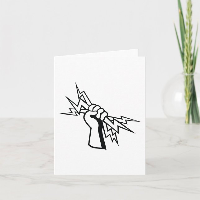 Fist Holding Lightning Bolt Bold Power Card (Creator Uploaded)