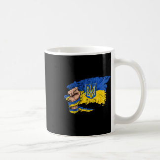 Fist Holding Ukraine Flag  Coffee Mug