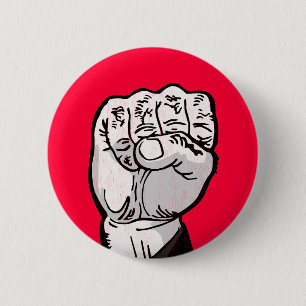 fist in the air 6 cm round badge