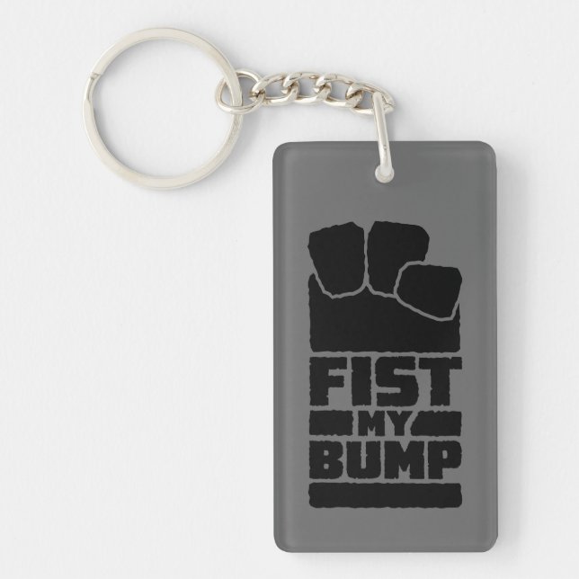 Fist My Bump Funny Space Alien Design Key Ring (Front)