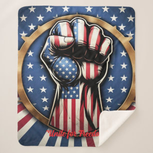 "Fist of Freedom" Sherpa Blanket