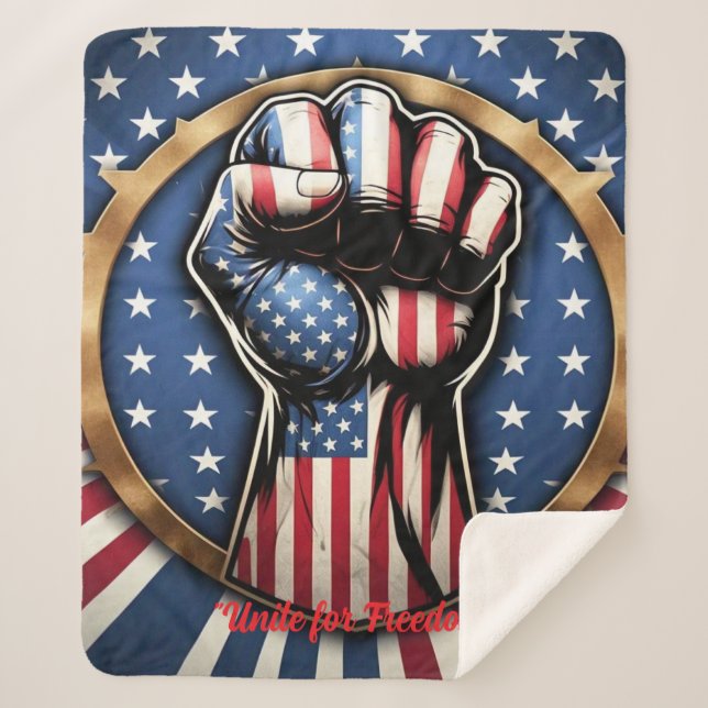 "Fist of Freedom" Sherpa Blanket (Front)