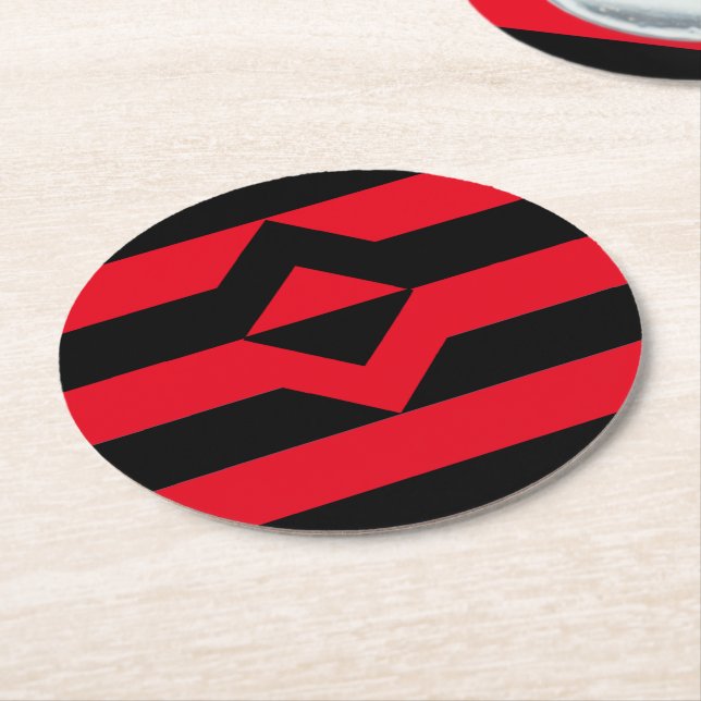 Fist Pride Flag Round Paper Coaster (Angled)