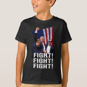 Fist Pumped Fight Pray For Trump America T-Shirt
