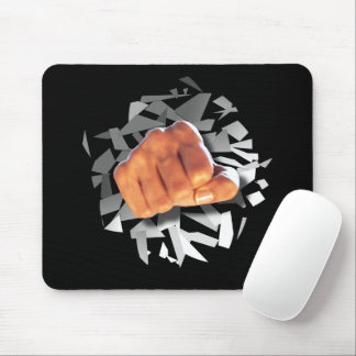 Fist Punching Through! Mouse Pad