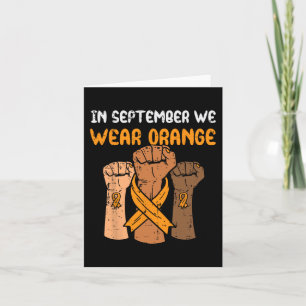 Fist September We Wear Orange Leukaemia Awareness Card