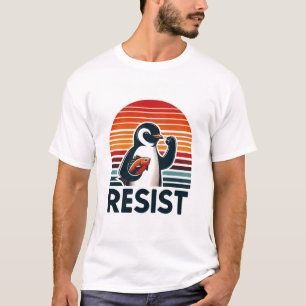Fist Up Penguin Save Wildlife Environmental  T-Shirt