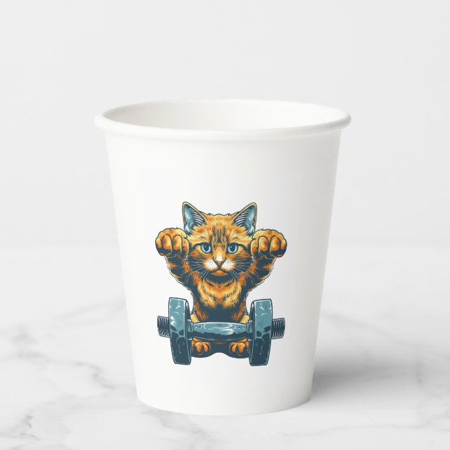 Fit and Feline Paper Cups (Front)