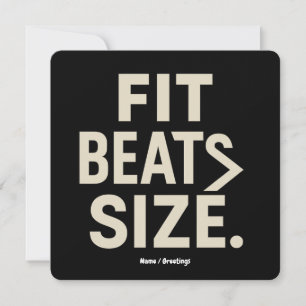 Fit Beats Size Motivational Fitness, Gym Lifestyle Invitation