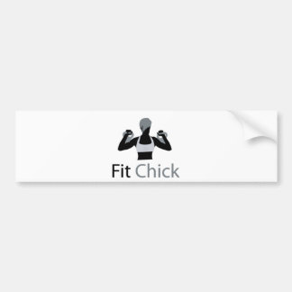 Fit Chick with Kettlebells Bumper Sticker
