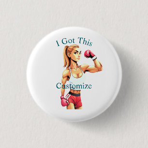 Fit Female Boxer Thunder_Cove 3 Cm Round Badge