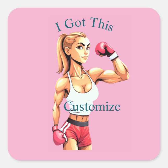 Fit Female Boxer Thunder_Cove Square Sticker (Front)