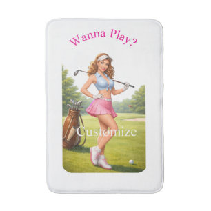 Fit Female Golfer Thunder_Cove Bath Mat