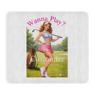 Fit Female Golfer Thunder_Cove Cutting Board