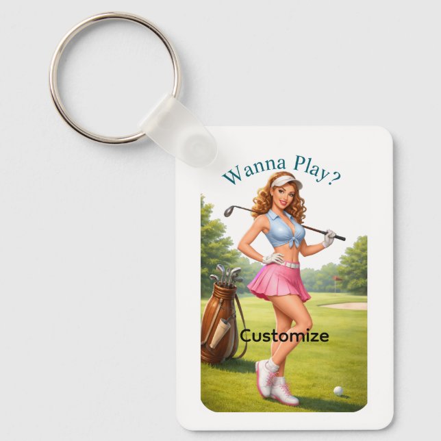 Fit Female Golfer Thunder_Cove Key Ring (Front)