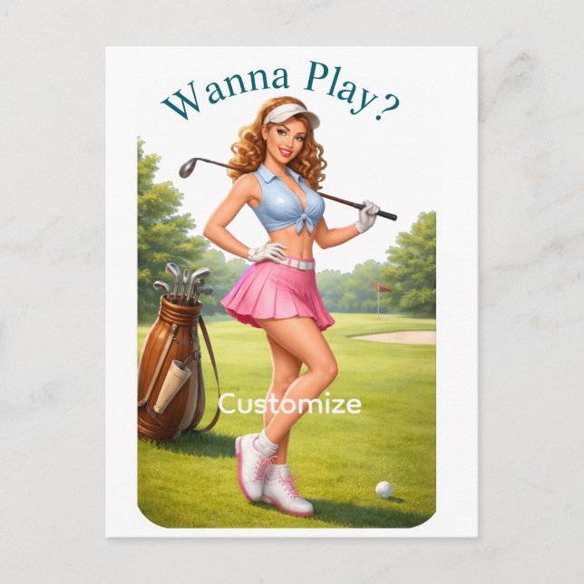 Fit Female Golfer Thunder_Cove Postcard (Front)