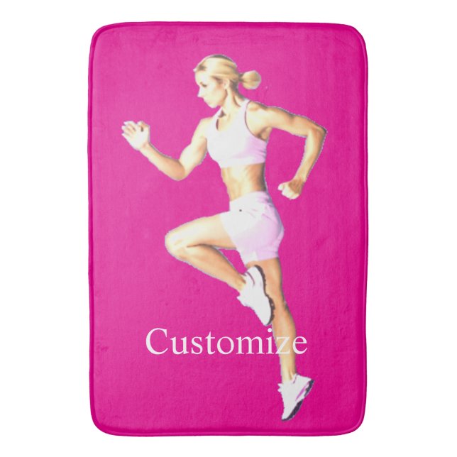 Fit Female Runner Thunder_Cove Bath Mat (Front Vertical)