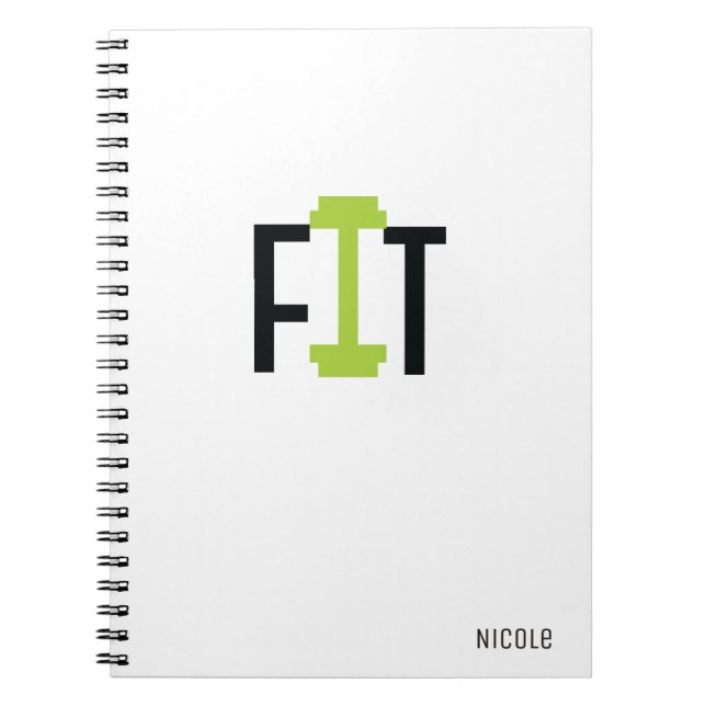 FIT Workout Fitness Custom Personalised Journal (Front)
