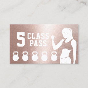 Fitness 5 Class Pass Rose Gold Loyalty Card