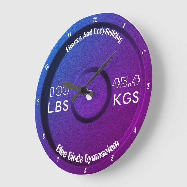 Fitness And Bodybuilding Gymnasium 100LBS/45.4KGS  Large Clock (Angle)