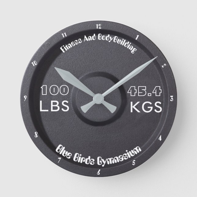 Fitness And Bodybuilding Gymnasium 100LBS/45.4KGS Round Clock (Front)